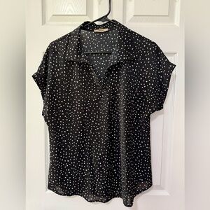 Black and White Polka Dot Women's Top